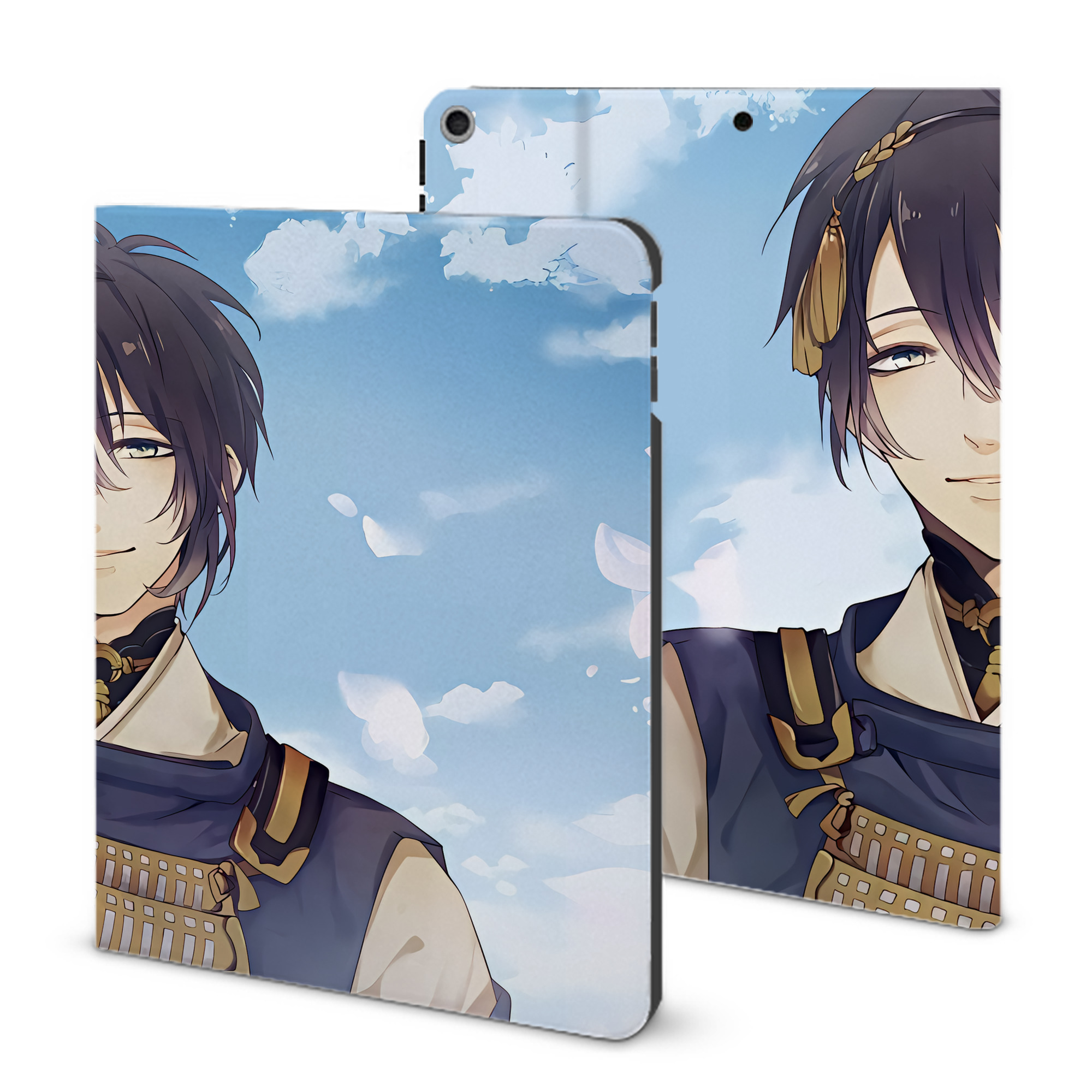（画像用） 刀剣乱舞 Touken Ranbu IPad ケース ブック型 PUレザー TPU 耐衝撃 軽量 薄型 ペン収納なし 全面保護 IPad 各モデル対応